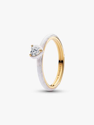 Weißes Chakra Herz Ring