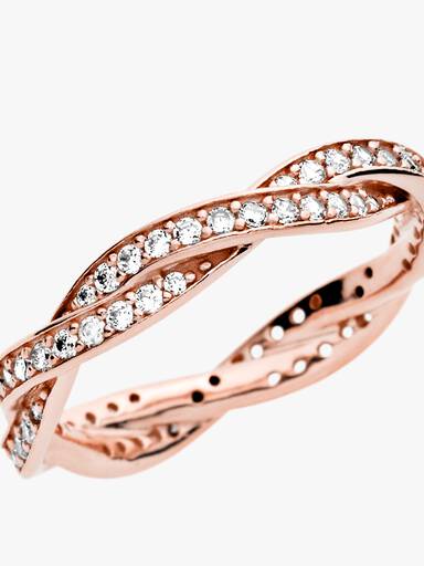 Anello Linee intrecciate scintillante
