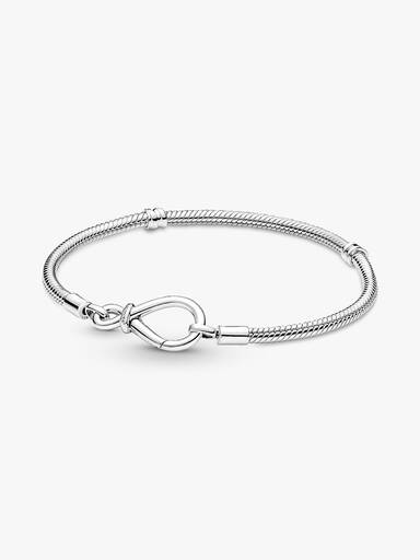Bracciale Pandora Moments con maglia snake e nodo dell’infinito