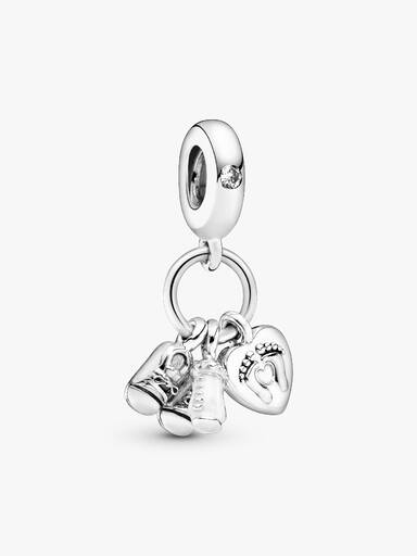 Charm Pendant Biberon & Chaussures Bébé