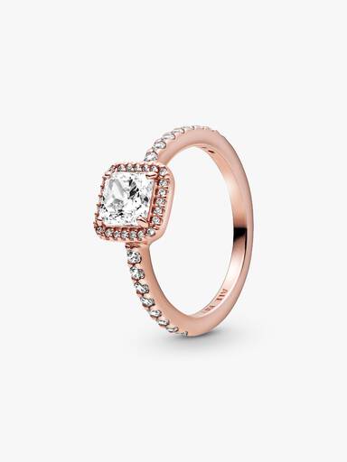 Bague Halo Scintillant Carré