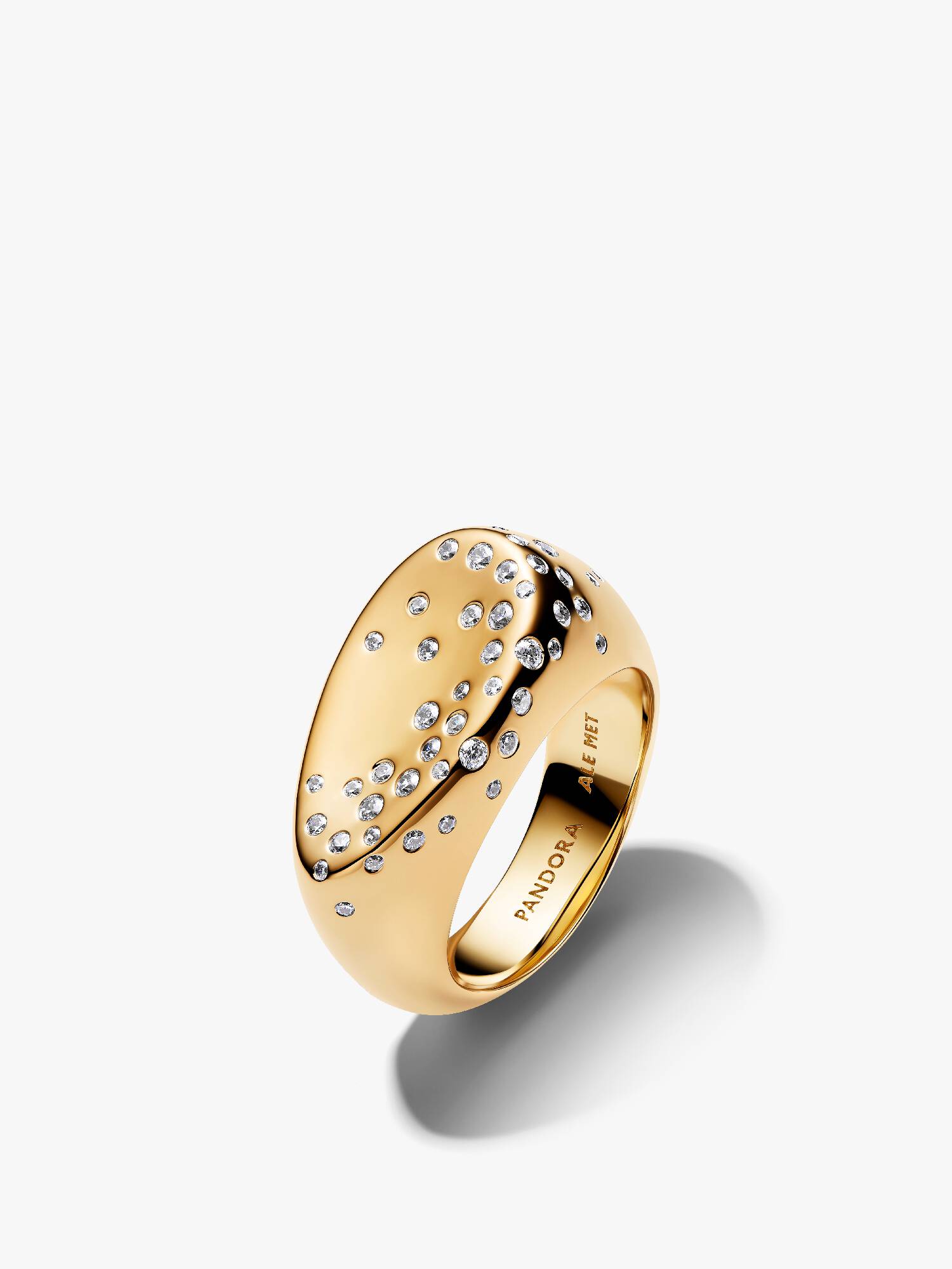 Anello Sigillo a cupola ovale con pietre incastonate