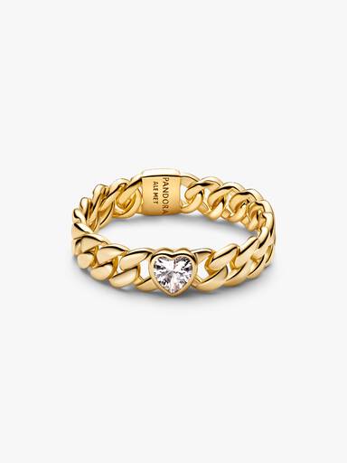 Bague Maille Cubaine Cœur