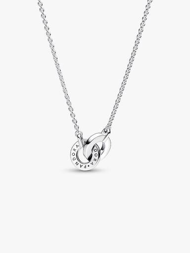 Collana con pendente intrecciato e pavé Pandora Signature