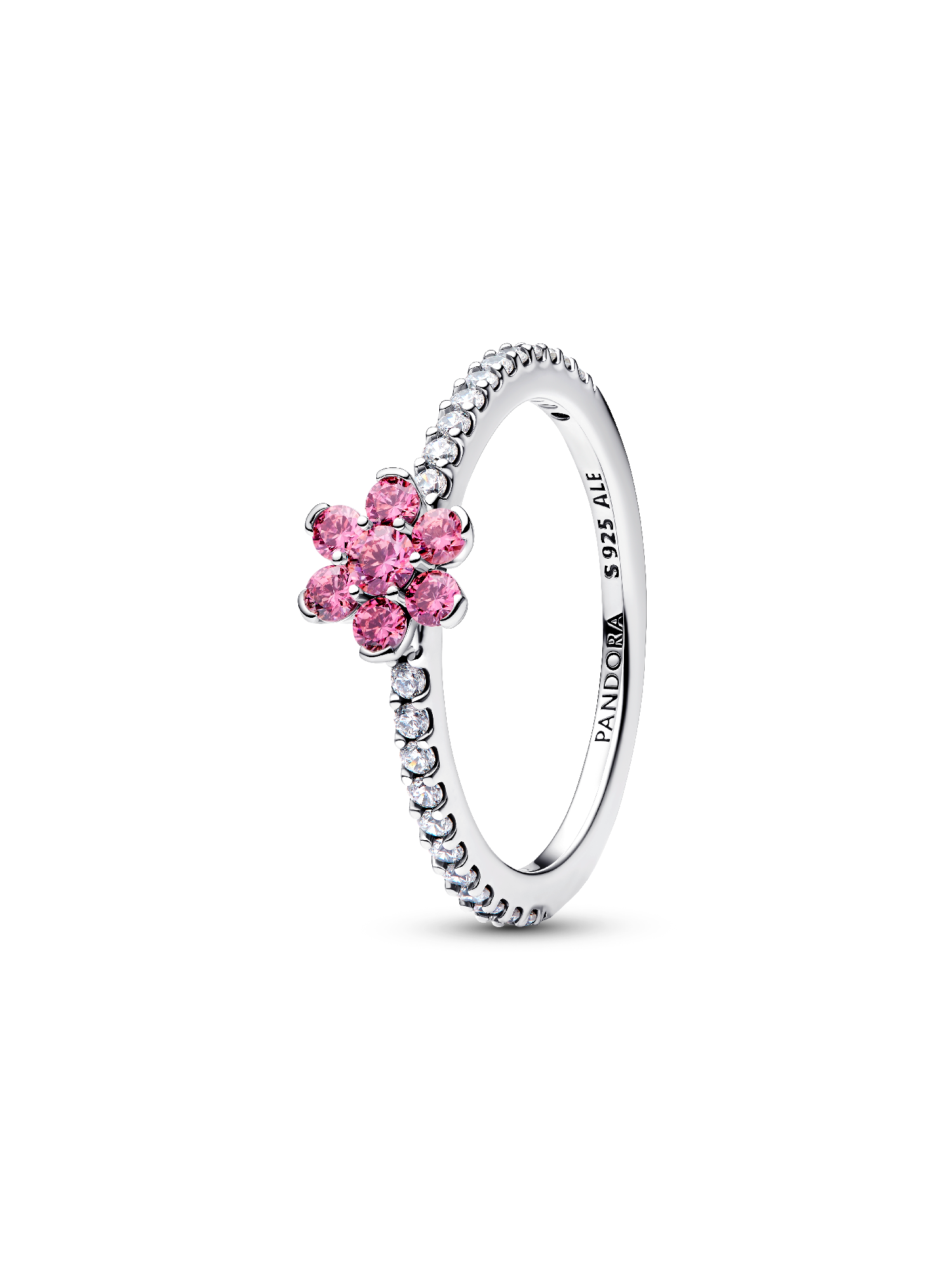 Funkelnde Rosa Blume Ring