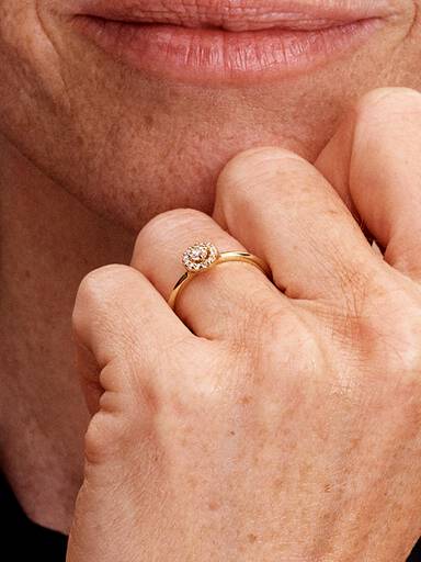 Runder Pavé-Strahlenkranz Ring