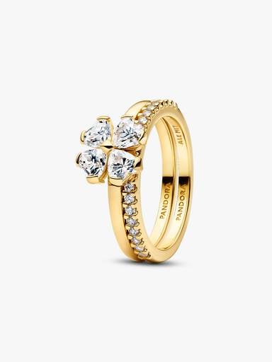 Anello divisibile Quadrifoglio portafortuna scintillante