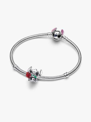 Charm Disney Verre de Murano Rose Stitch