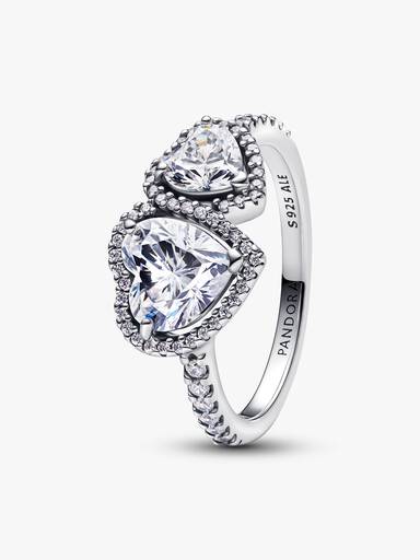 Funkelnder Strahlenkranz Herz Ring