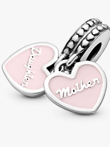Charm Pendente Cuori Mamma & Figlia