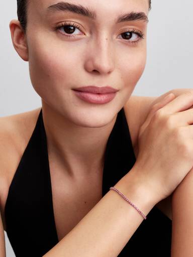 Rosafarbenes Kleines Tennisarmband