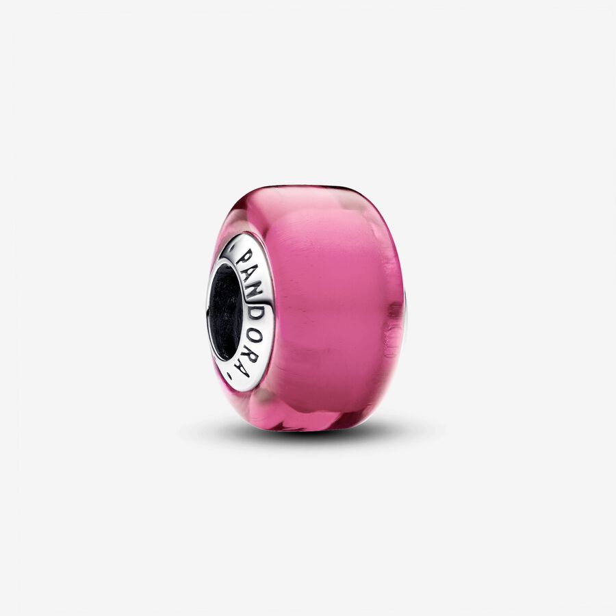 Charm mini in vetro di Murano rosa image number 0