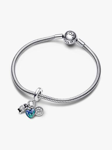 Kamera, Herz & Kompass Dreifacher Charm-Anhänger