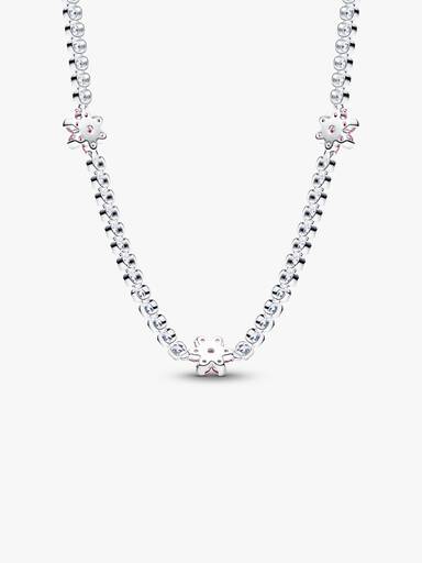 Collana tennis Fiore rosa