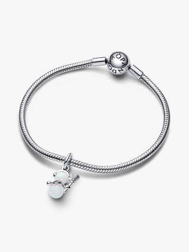 Charm Pendant Bonhomme de Neige Opalescent