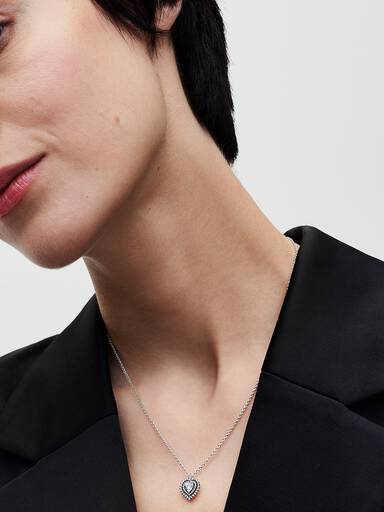 Collier Pendant Halo Cœurs Scintillant