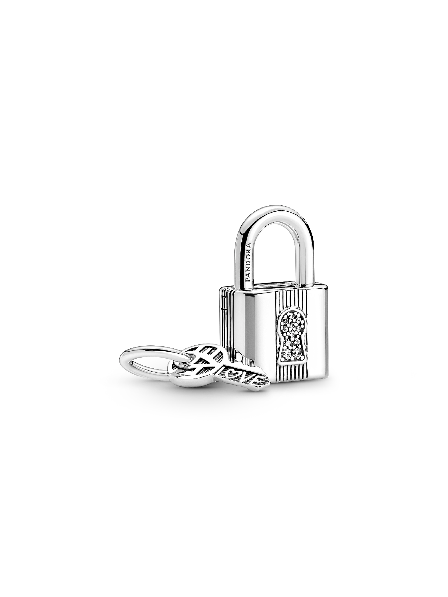 Vorhängeschloss und Schlüssel Charm-Anhänger