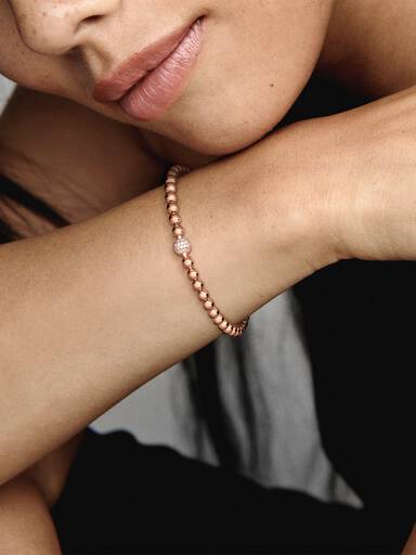 Bracciale Sfere Luminose e Pavè