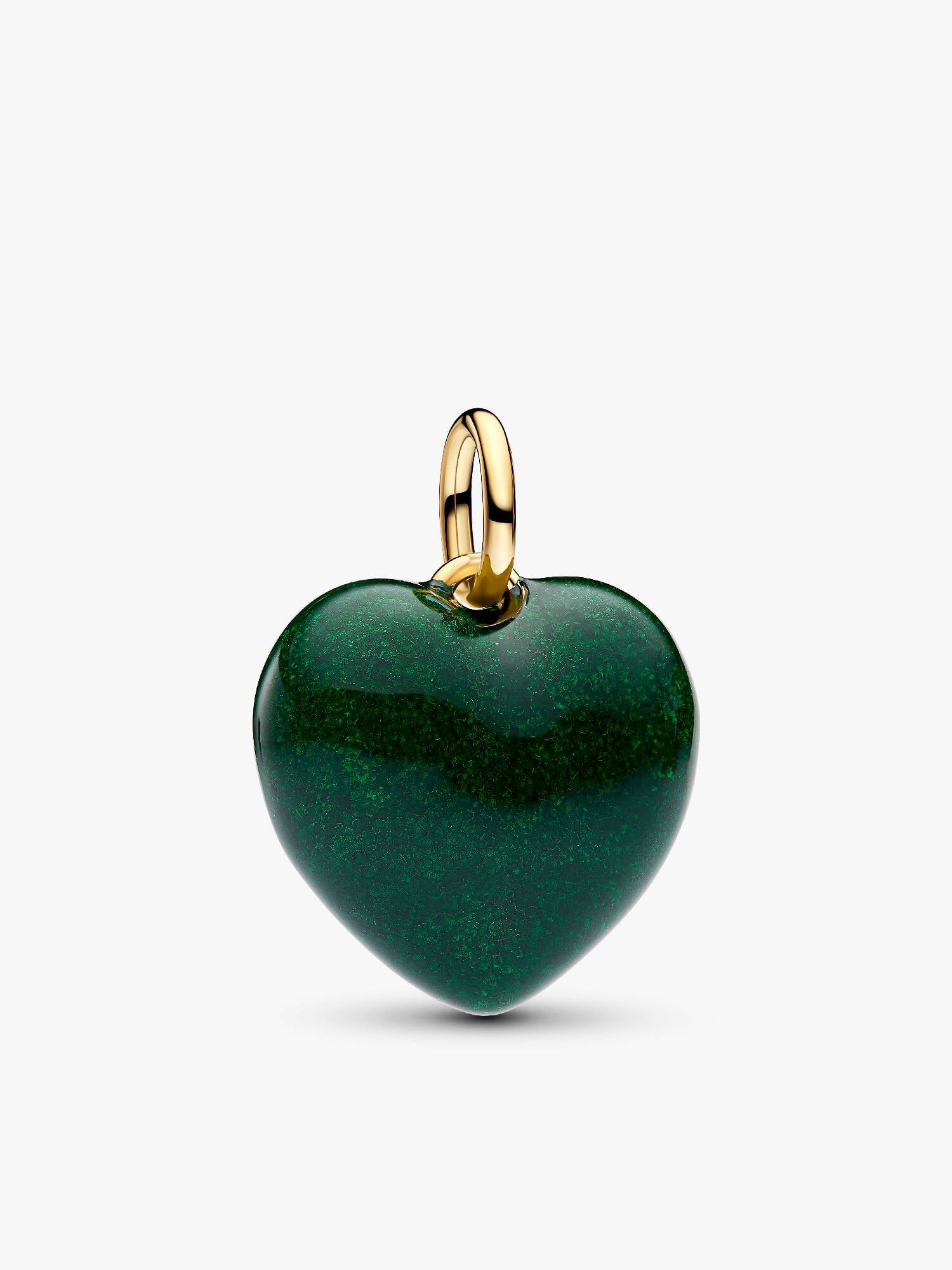 Charm Pendant Cœur Tridimensionnel Vert