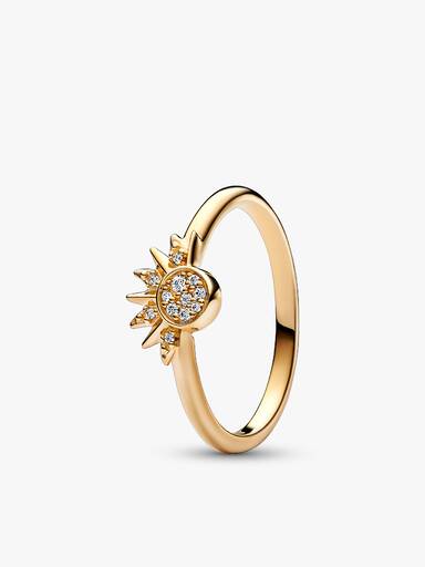 Funkelndes Sonnen- und Mond-Ring-Set