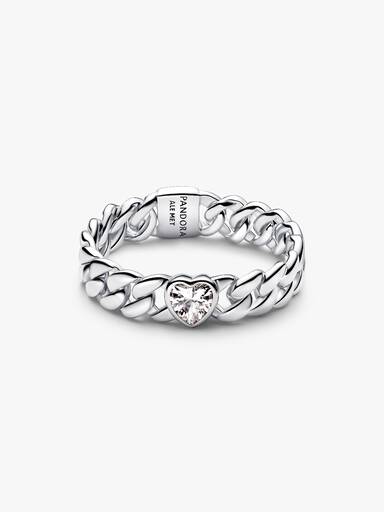 Bague Maille Cubaine Cœur