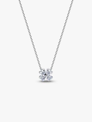 Collier à Pendentif Trèfle à Quatre Feuilles Scintillant