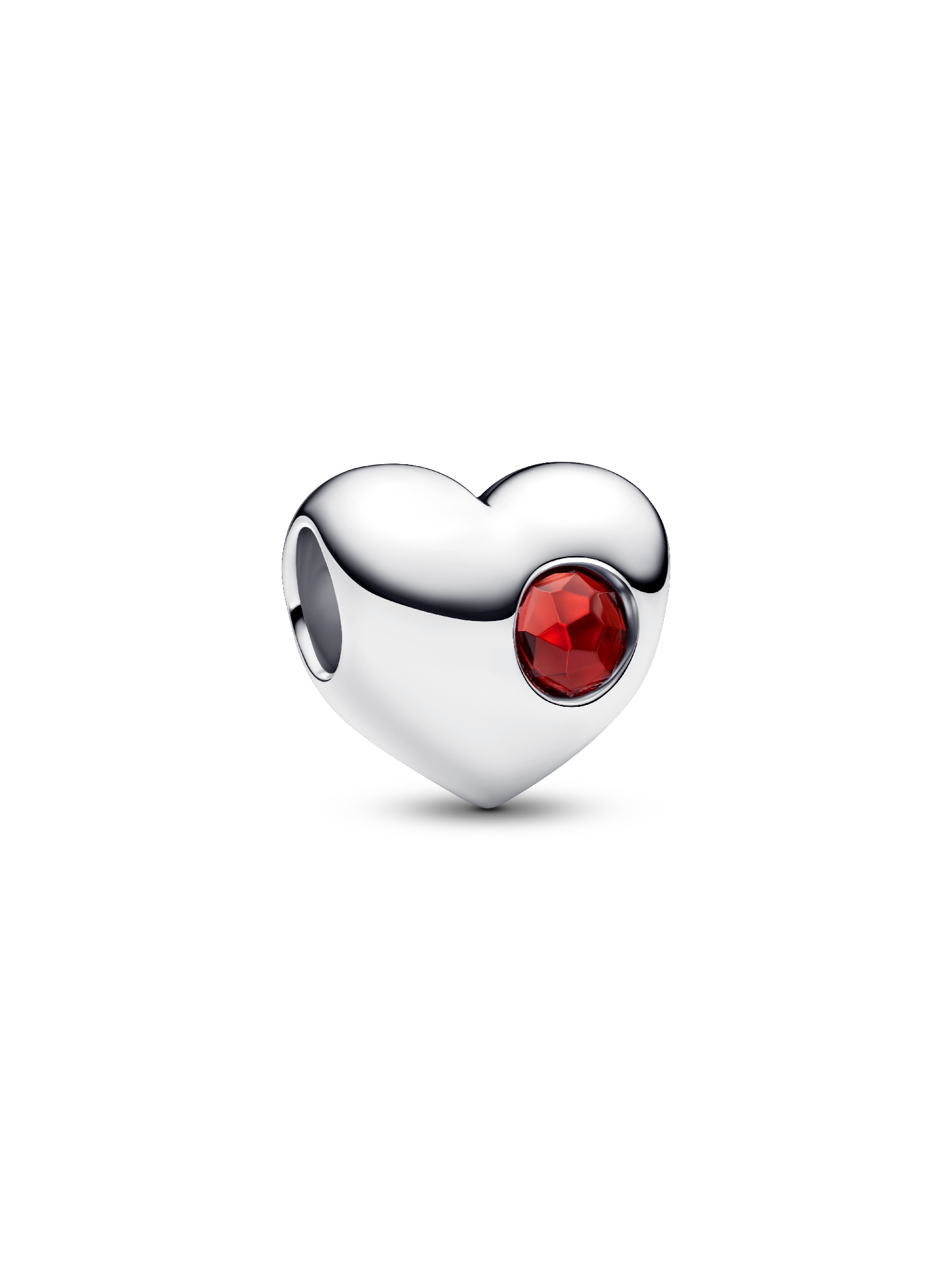 Gravierbares Roter Stein Herz-Charm