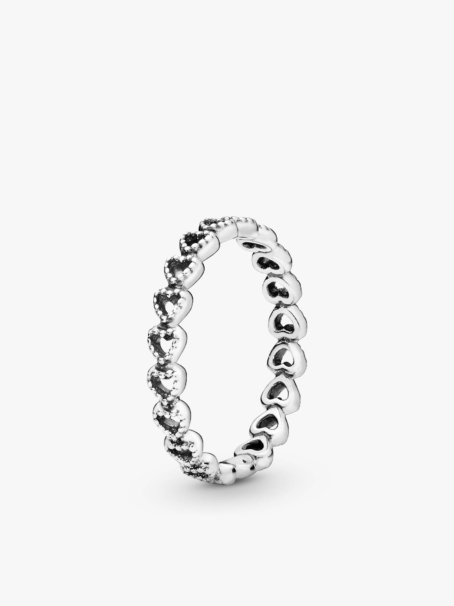 Openwork heart silver ring