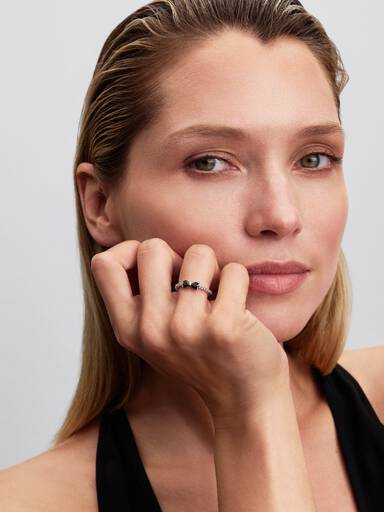 Funkelnde Schwarze Schleife Ring