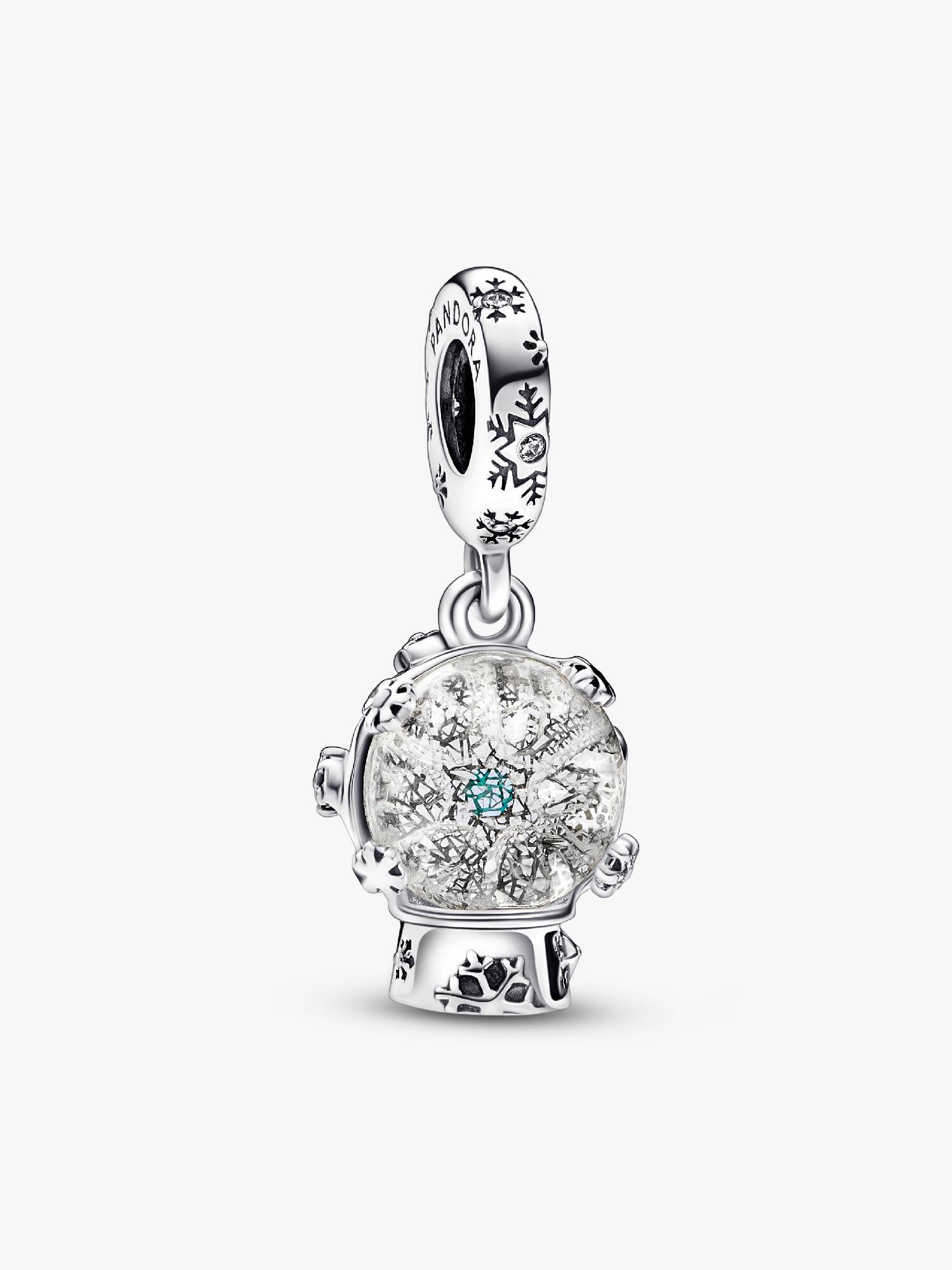 Schneeflocke Schneekugel Charm-Anhänger