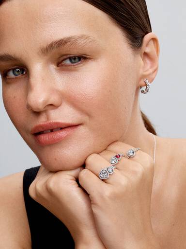 Funkelnder Strahlenkranz Herz Ring