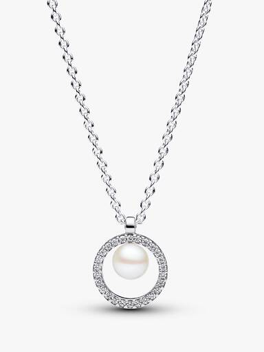 Collana con Perla Coltivata d’Acqua Dolce Trattata e Pavè