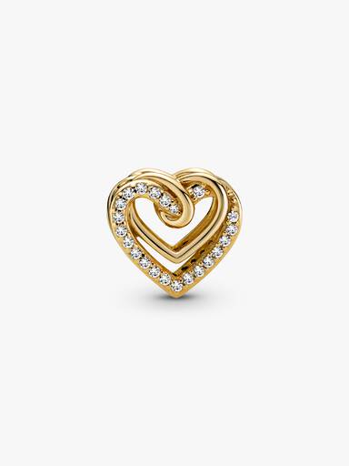 Charm Cuori intrecciati scintillante
