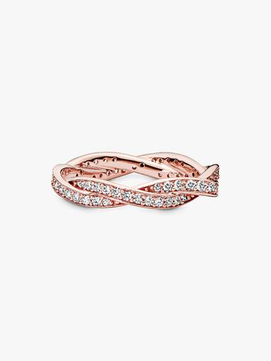 Anello Linee intrecciate scintillante