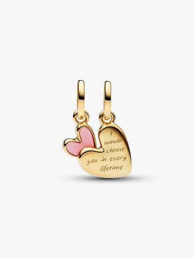 Charm pendente divisibile Mamma e figlia rosa