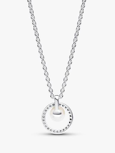 Collana con Perla Coltivata d’Acqua Dolce Trattata e Pavè