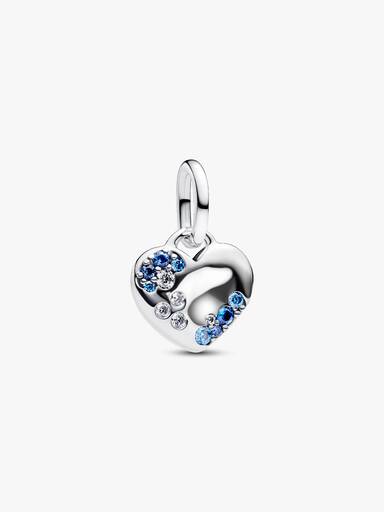 Blauer glitzernder Charm-Anhänger