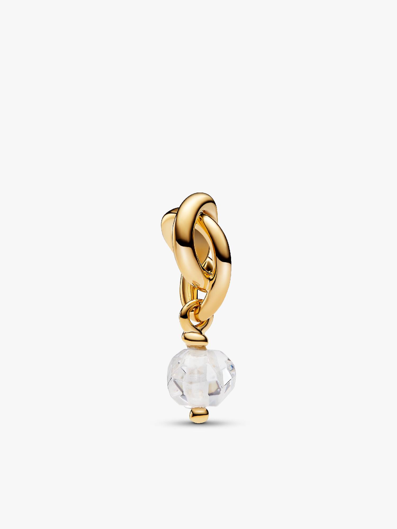 April Facettierter klarer Ewigkeitskreis Charm-Anhänger