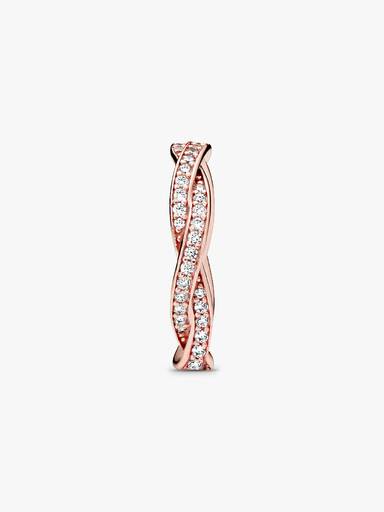 Anello Linee intrecciate scintillante