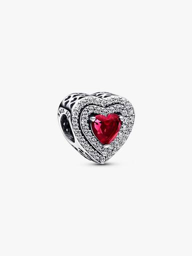 Charm scintillante Cuori in rilievo