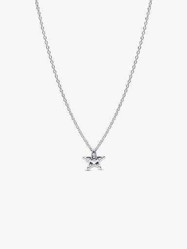 Collier à Pendentif Ajouré Étoile Scintillante