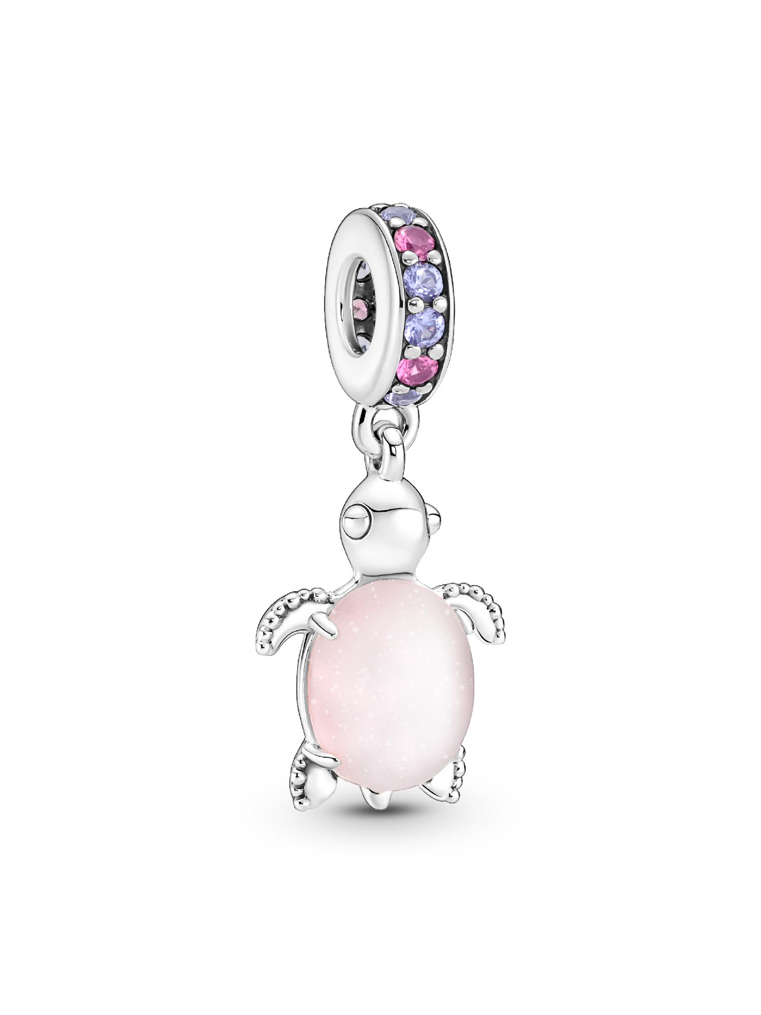 Rosafarbene Meeresschildkröte Murano-Glas Charm-Anhänger