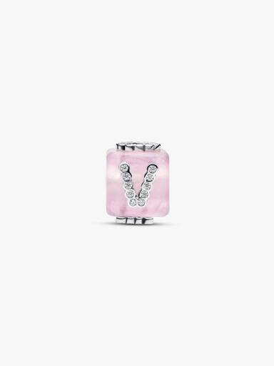Charm Cube Love Verre de Murano Rose