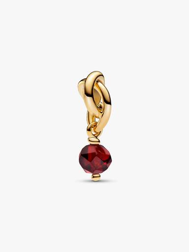 Janvier Charm Pendant Cercle de l'Éternité Rouge Facetté
