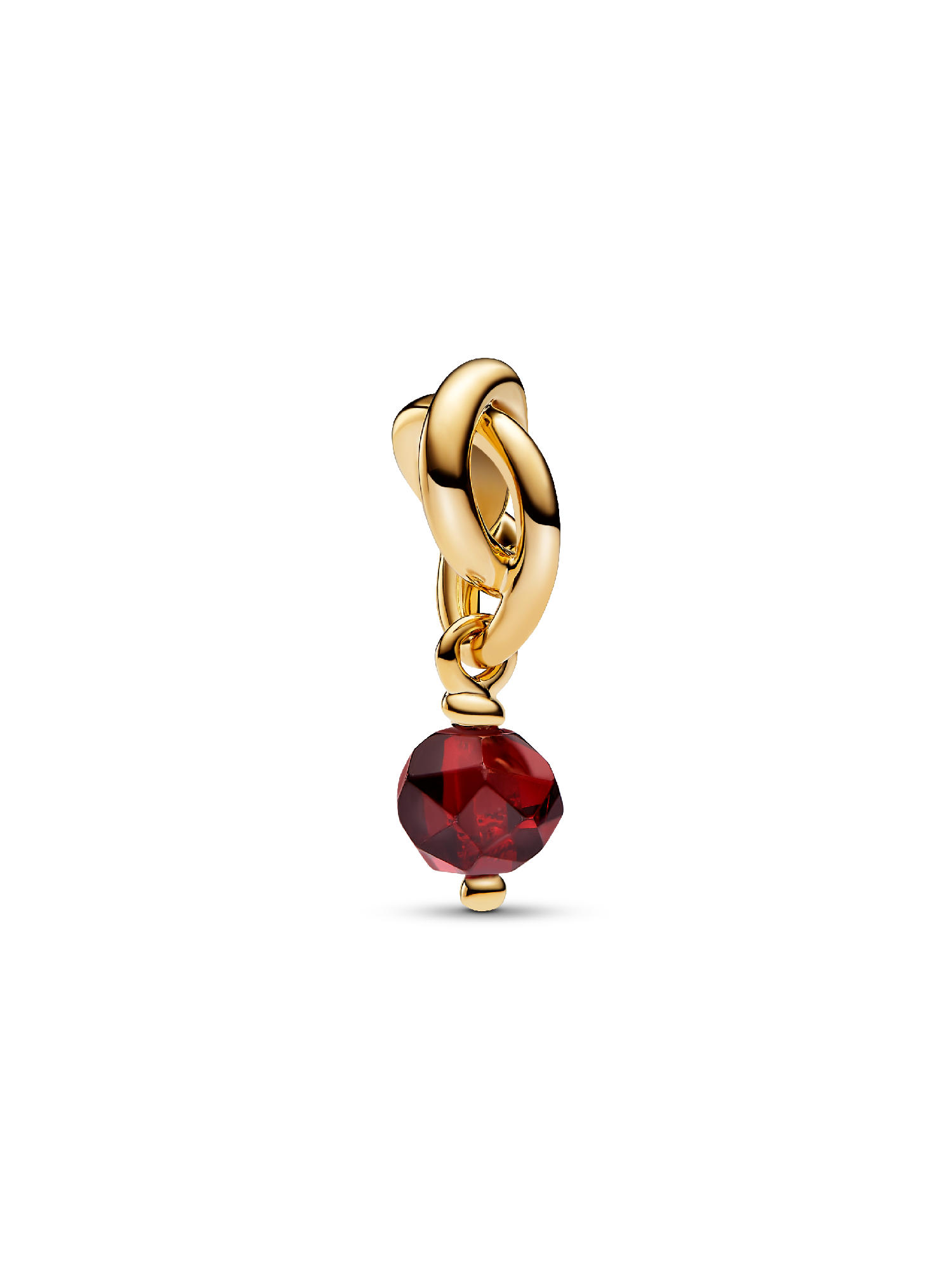 Januar Facettierter echtroter Ewigkeitskreis Charm-Anhänger