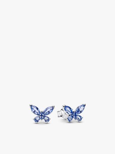 Winterblauer Schmetterling Halskette und Ohrring-Set