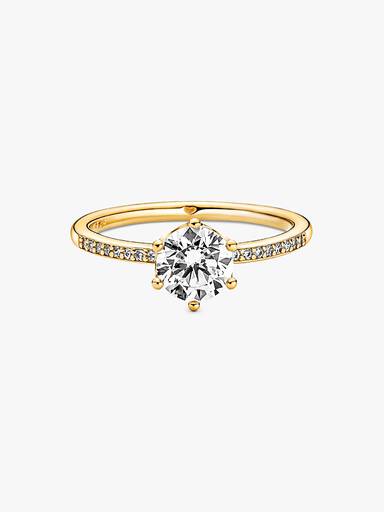 Anello solitario Corona scintillante incolore