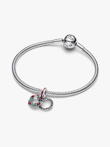 Charm Pendant Double Couronne de Noël