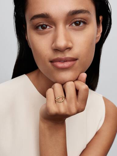 Organisch Geformter Steinbesetzter Statement-Ring