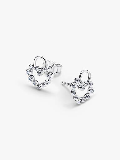 Clous d'Oreilles Cadenas Cœur Scintillant